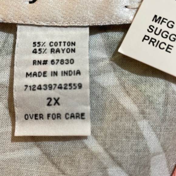 NWT Cathy Daniels 2X Camp Shirt - Picture 3 of 4